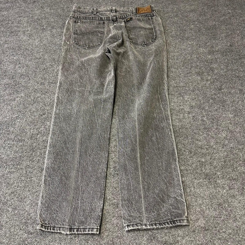 Lee Jeans Mens Size 30 Black Acid Wash Straight Leg Vintage Denim Pants 30x28